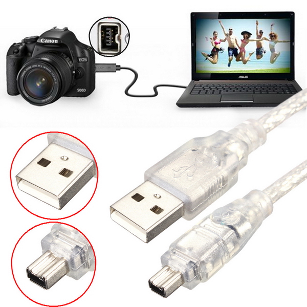 

1.2M 4FT High Speed USB 2.0 Male to 4 Pin IEEE 1394 Cable Lead Extension Adapter Converter